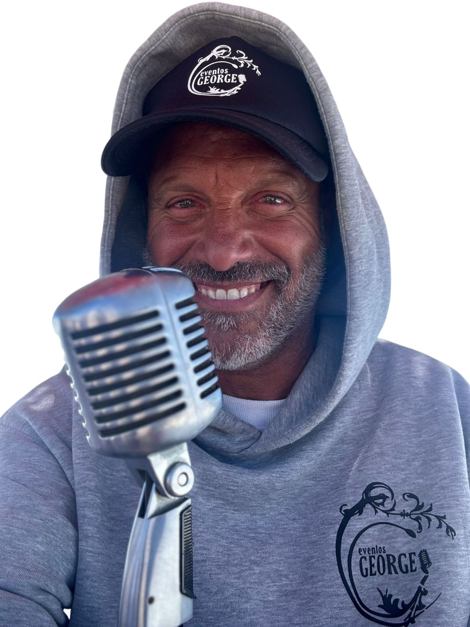 Speaker deportivo con micr&oacute;fono en Eventos George